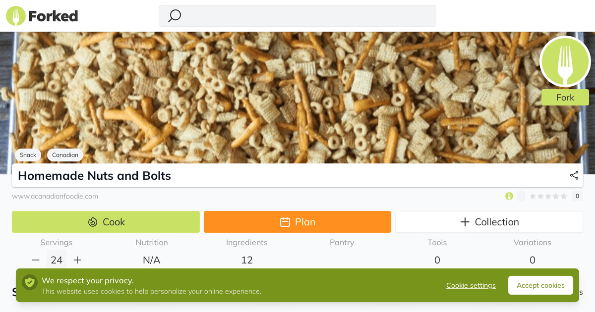 Homemade Nuts and Bolts Forked