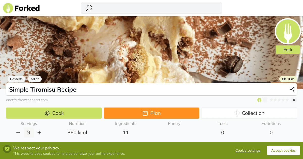 Simple Tiramisu Recipe | Forked