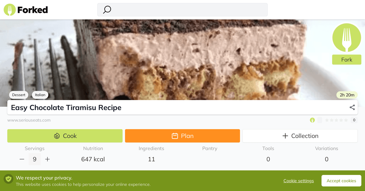 Easy Chocolate Tiramisu Recipe | Forked