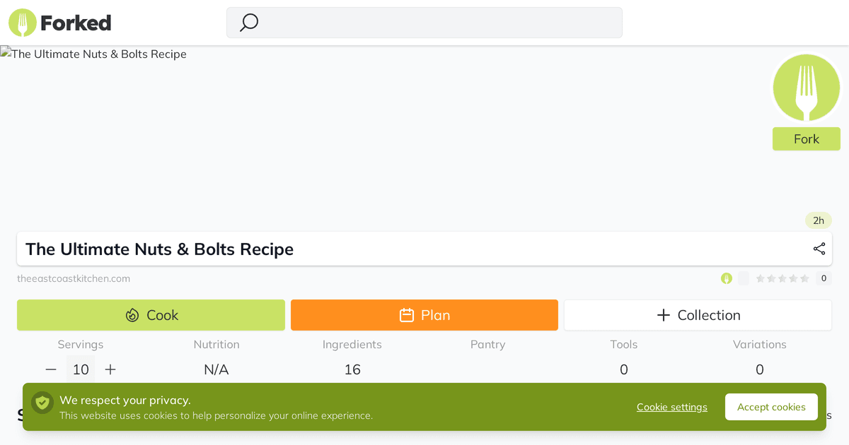 The Ultimate Nuts & Bolts Recipe Forked